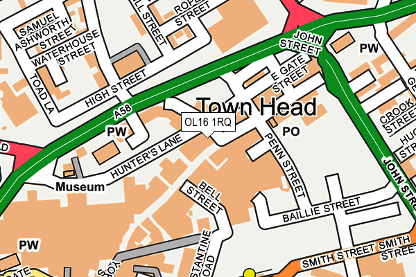 OL16 1RQ map - OS OpenMap – Local (Ordnance Survey) OL16 1RQ map - OS OpenMap – Local (Ordnance Survey)