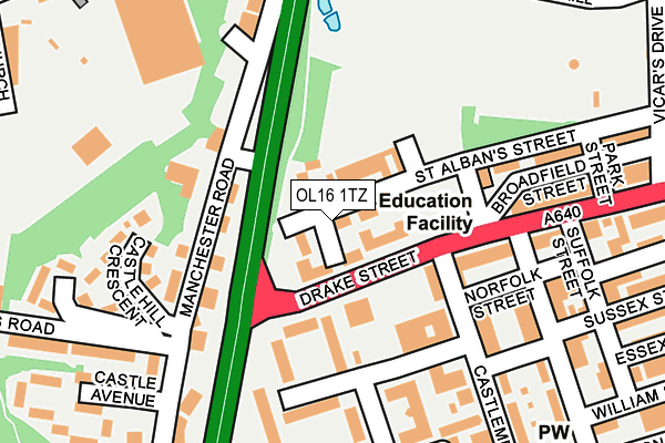 OL16 1TZ map - OS OpenMap – Local (Ordnance Survey) OL16 1TZ map - OS OpenMap – Local (Ordnance Survey)