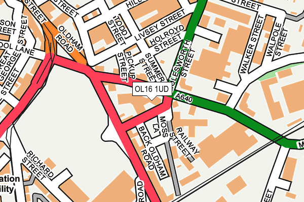 OL16 1UD map - OS OpenMap – Local (Ordnance Survey) OL16 1UD map - OS OpenMap – Local (Ordnance Survey)