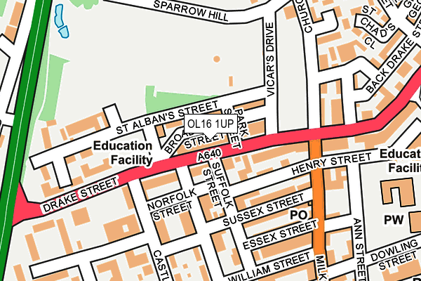 OL16 1UP map - OS OpenMap – Local (Ordnance Survey) OL16 1UP map - OS OpenMap – Local (Ordnance Survey)