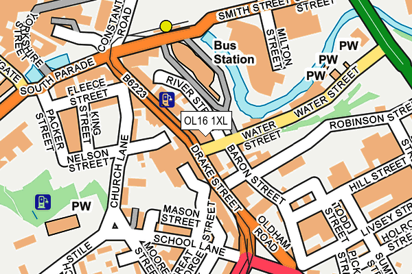 OL16 1XL map - OS OpenMap – Local (Ordnance Survey) OL16 1XL map - OS OpenMap – Local (Ordnance Survey)
