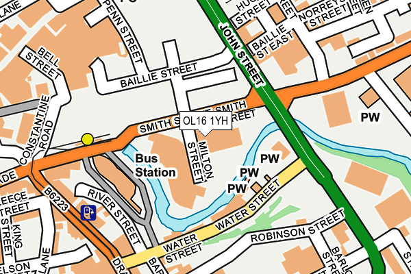 OL16 1YH map - OS OpenMap – Local (Ordnance Survey)