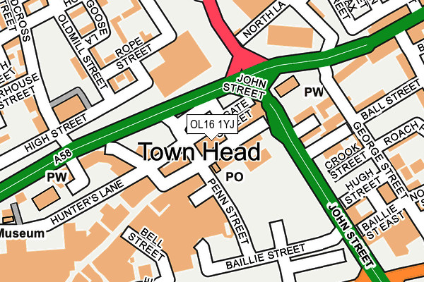 OL16 1YJ map - OS OpenMap – Local (Ordnance Survey) OL16 1YJ map - OS OpenMap – Local (Ordnance Survey)
