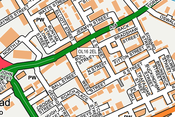 OL16 2EL map - OS OpenMap – Local (Ordnance Survey) OL16 2EL map - OS OpenMap – Local (Ordnance Survey)