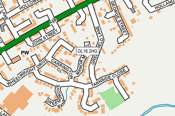 OL16 2HG map - OS OpenMap – Local (Ordnance Survey) OL16 2HG map - OS OpenMap – Local (Ordnance Survey)
