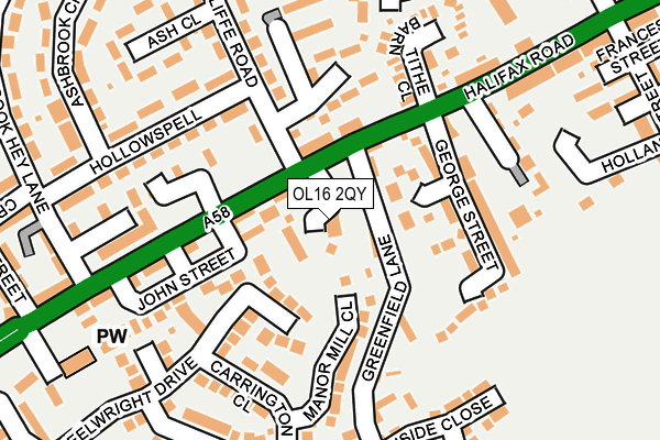 OL16 2QY map - OS OpenMap – Local (Ordnance Survey) OL16 2QY map - OS OpenMap – Local (Ordnance Survey)