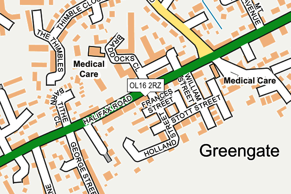OL16 2RZ map - OS OpenMap – Local (Ordnance Survey) OL16 2RZ map - OS OpenMap – Local (Ordnance Survey)