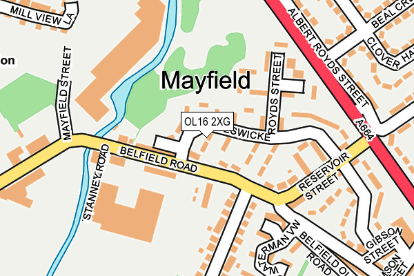 OL16 2XG map - OS OpenMap – Local (Ordnance Survey) OL16 2XG map - OS OpenMap – Local (Ordnance Survey)