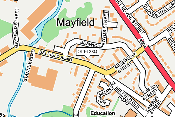 OL16 2XQ map - OS OpenMap – Local (Ordnance Survey) OL16 2XQ map - OS OpenMap – Local (Ordnance Survey)