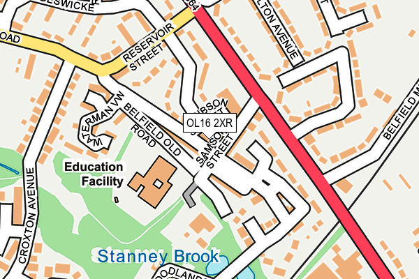 OL16 2XR map - OS OpenMap – Local (Ordnance Survey)