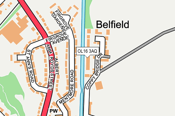 OL16 3AQ map - OS OpenMap – Local (Ordnance Survey) OL16 3AQ map - OS OpenMap – Local (Ordnance Survey)