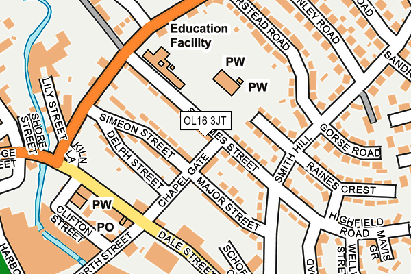 OL16 3JT map - OS OpenMap – Local (Ordnance Survey) OL16 3JT map - OS OpenMap – Local (Ordnance Survey)