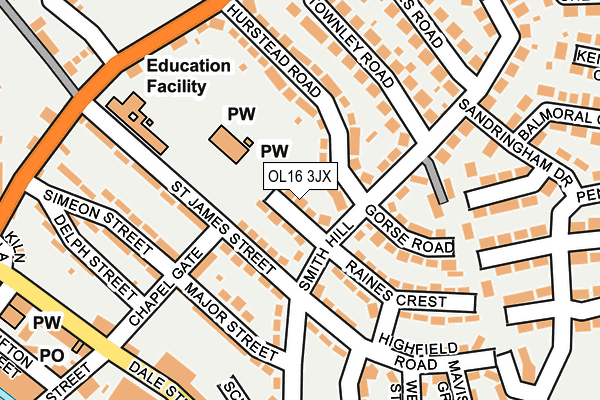 OL16 3JX map - OS OpenMap – Local (Ordnance Survey) OL16 3JX map - OS OpenMap – Local (Ordnance Survey)