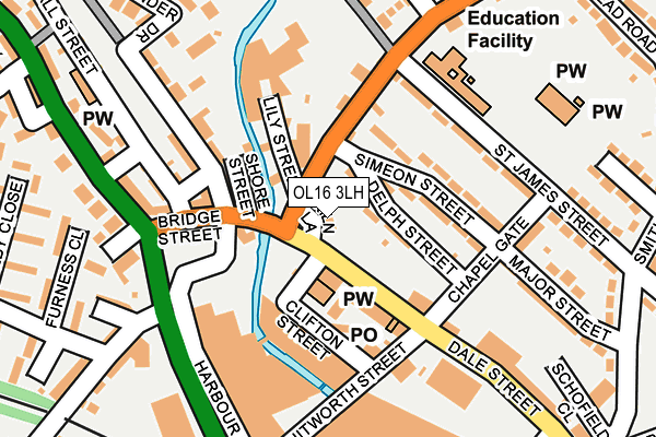 OL16 3LH map - OS OpenMap – Local (Ordnance Survey) OL16 3LH map - OS OpenMap – Local (Ordnance Survey)