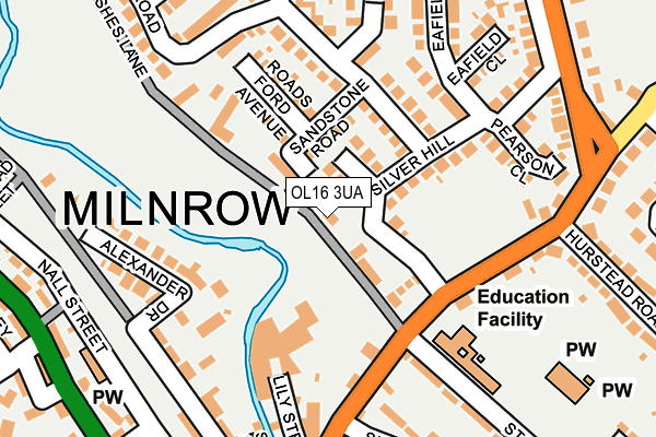 OL16 3UA map - OS OpenMap – Local (Ordnance Survey)
