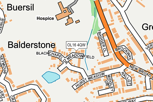 OL16 4QW map - OS OpenMap – Local (Ordnance Survey) OL16 4QW map - OS OpenMap – Local (Ordnance Survey)