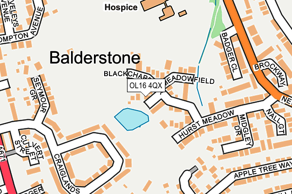 OL16 4QX map - OS OpenMap – Local (Ordnance Survey) OL16 4QX map - OS OpenMap – Local (Ordnance Survey)