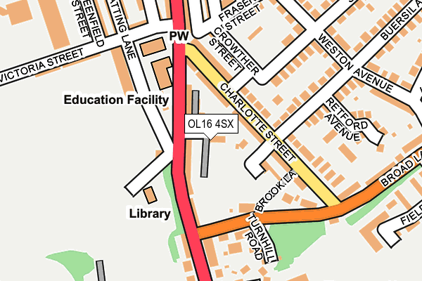 OL16 4SX map - OS OpenMap – Local (Ordnance Survey) OL16 4SX map - OS OpenMap – Local (Ordnance Survey)