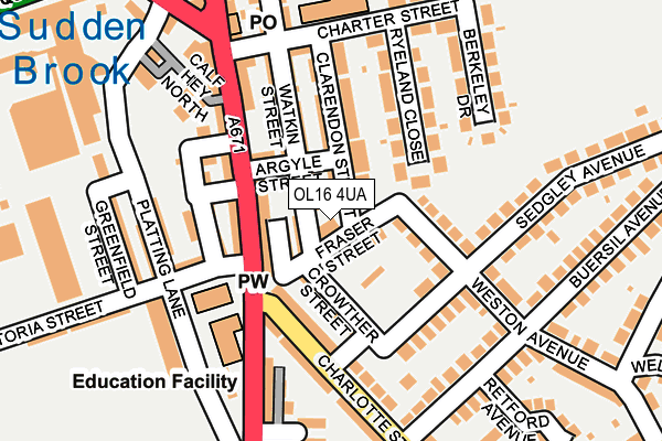 OL16 4UA map - OS OpenMap – Local (Ordnance Survey) OL16 4UA map - OS OpenMap – Local (Ordnance Survey)