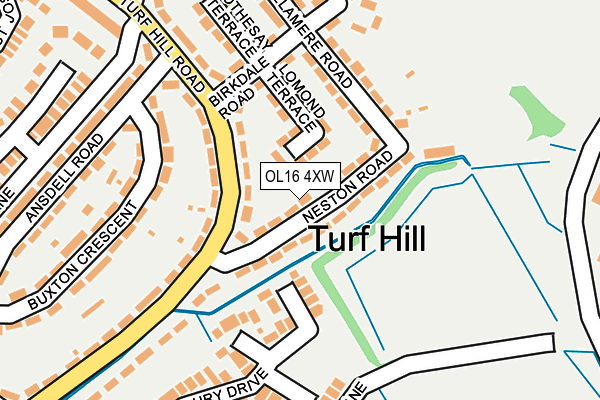 OL16 4XW map - OS OpenMap – Local (Ordnance Survey)