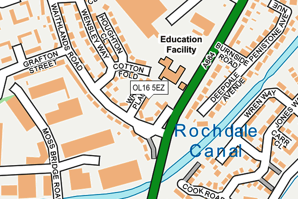 OL16 5EZ map - OS OpenMap – Local (Ordnance Survey)