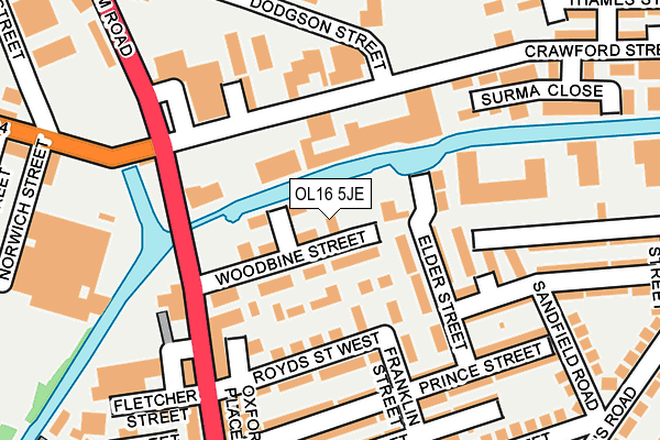 OL16 5JE map - OS OpenMap – Local (Ordnance Survey) OL16 5JE map - OS OpenMap – Local (Ordnance Survey)
