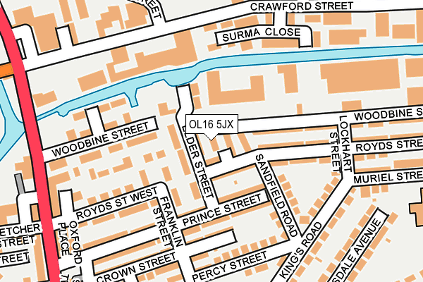 OL16 5JX map - OS OpenMap – Local (Ordnance Survey) OL16 5JX map - OS OpenMap – Local (Ordnance Survey)