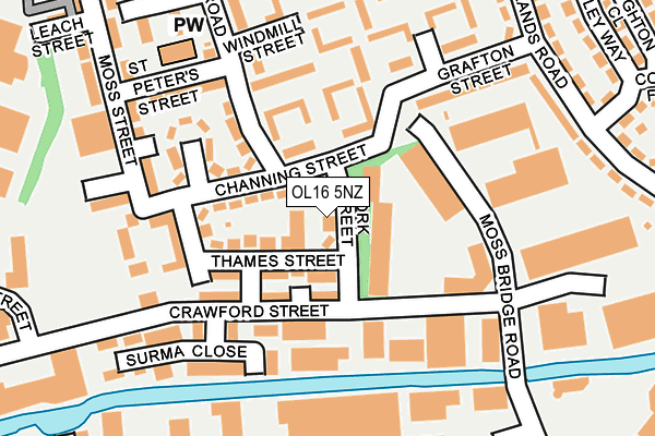 OL16 5NZ map - OS OpenMap – Local (Ordnance Survey) OL16 5NZ map - OS OpenMap – Local (Ordnance Survey)