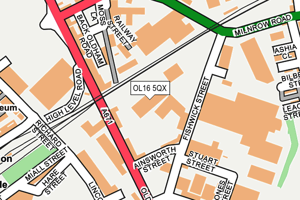 OL16 5QX map - OS OpenMap – Local (Ordnance Survey) OL16 5QX map - OS OpenMap – Local (Ordnance Survey)