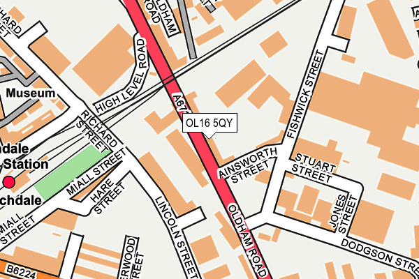 OL16 5QY map - OS OpenMap – Local (Ordnance Survey) OL16 5QY map - OS OpenMap – Local (Ordnance Survey)