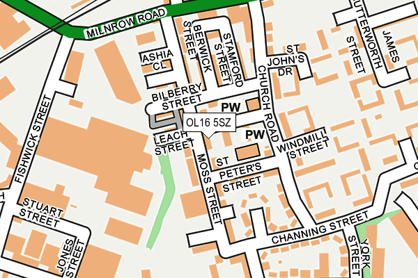 OL16 5SZ map - OS OpenMap – Local (Ordnance Survey) OL16 5SZ map - OS OpenMap – Local (Ordnance Survey)