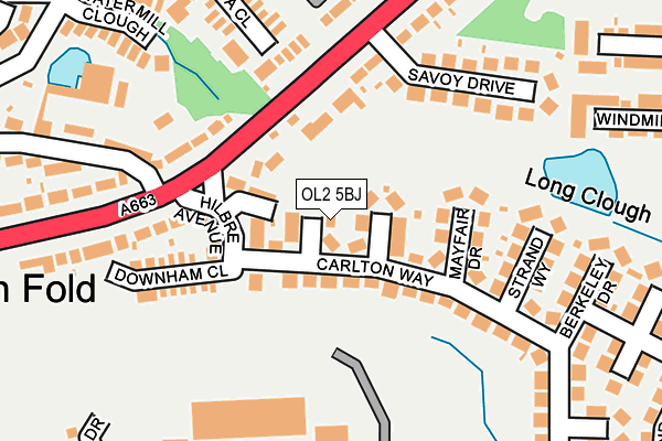 OL2 5BJ map - OS OpenMap – Local (Ordnance Survey) OL2 5BJ map - OS OpenMap – Local (Ordnance Survey)