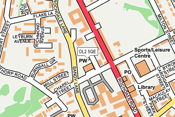 OL2 5QE map - OS OpenMap – Local (Ordnance Survey) OL2 5QE map - OS OpenMap – Local (Ordnance Survey)