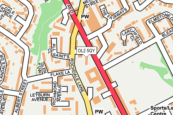 OL2 5QY map - OS OpenMap – Local (Ordnance Survey) OL2 5QY map - OS OpenMap – Local (Ordnance Survey)