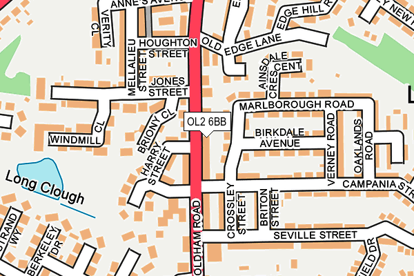 OL2 6BB map - OS OpenMap – Local (Ordnance Survey) OL2 6BB map - OS OpenMap – Local (Ordnance Survey)