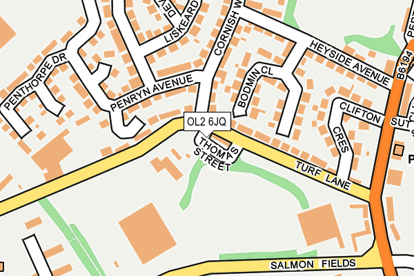 OL2 6JQ map - OS OpenMap – Local (Ordnance Survey) OL2 6JQ map - OS OpenMap – Local (Ordnance Survey)