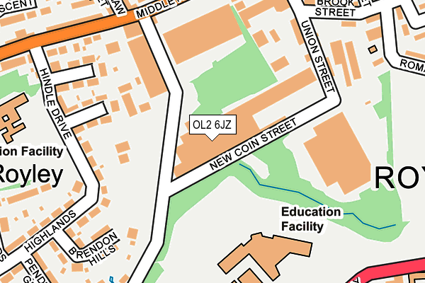 OL2 6JZ map - OS OpenMap – Local (Ordnance Survey) OL2 6JZ map - OS OpenMap – Local (Ordnance Survey)