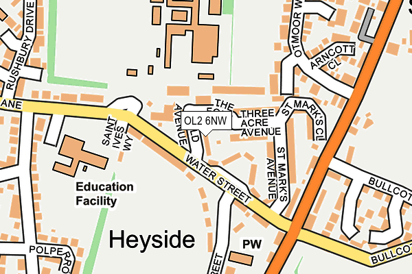 OL2 6NW map - OS OpenMap – Local (Ordnance Survey) OL2 6NW map - OS OpenMap – Local (Ordnance Survey)