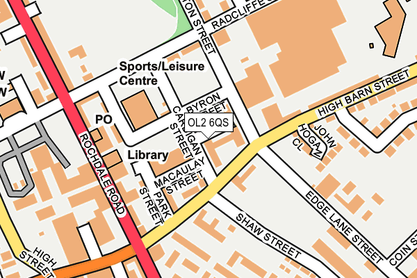 OL2 6QS map - OS OpenMap – Local (Ordnance Survey) OL2 6QS map - OS OpenMap – Local (Ordnance Survey)