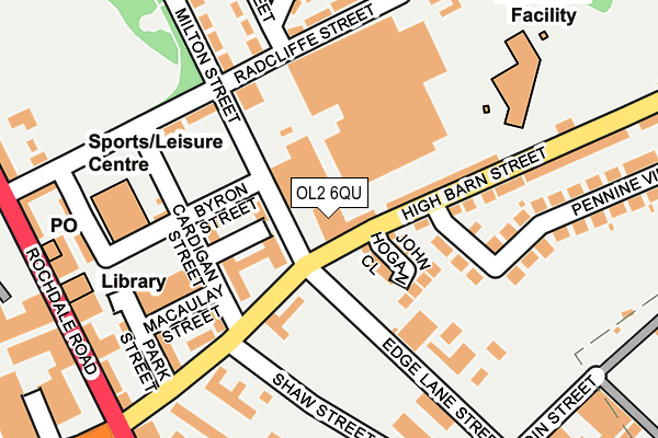 OL2 6QU map - OS OpenMap – Local (Ordnance Survey) OL2 6QU map - OS OpenMap – Local (Ordnance Survey)