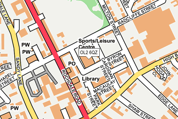 OL2 6QZ map - OS OpenMap – Local (Ordnance Survey) OL2 6QZ map - OS OpenMap – Local (Ordnance Survey)