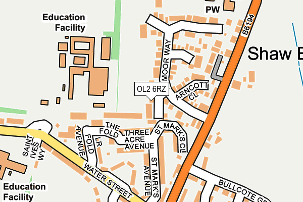 OL2 6RZ map - OS OpenMap – Local (Ordnance Survey) OL2 6RZ map - OS OpenMap – Local (Ordnance Survey)