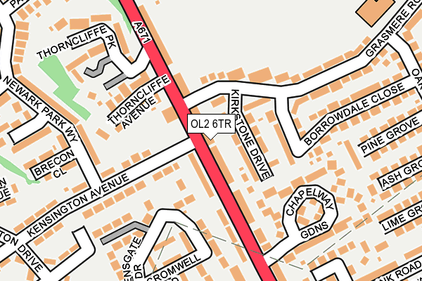 OL2 6TR map - OS OpenMap – Local (Ordnance Survey) OL2 6TR map - OS OpenMap – Local (Ordnance Survey)