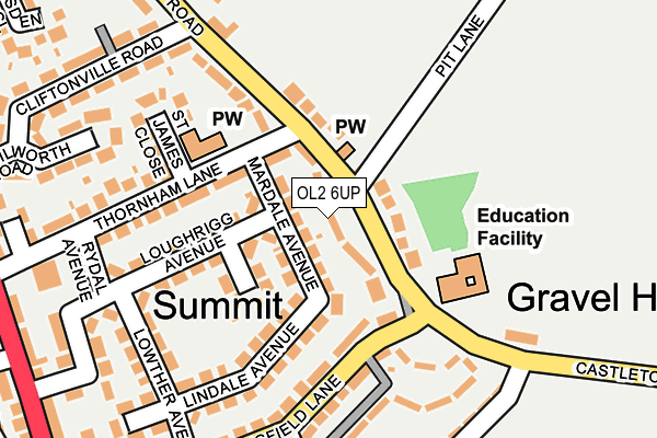 OL2 6UP map - OS OpenMap – Local (Ordnance Survey) OL2 6UP map - OS OpenMap – Local (Ordnance Survey)