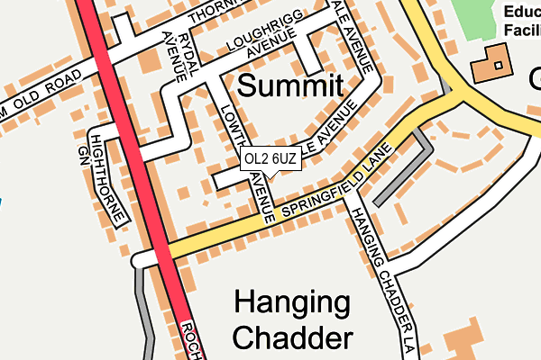 OL2 6UZ map - OS OpenMap – Local (Ordnance Survey) OL2 6UZ map - OS OpenMap – Local (Ordnance Survey)