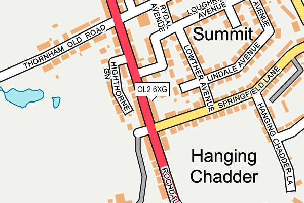 OL2 6XG map - OS OpenMap – Local (Ordnance Survey) OL2 6XG map - OS OpenMap – Local (Ordnance Survey)