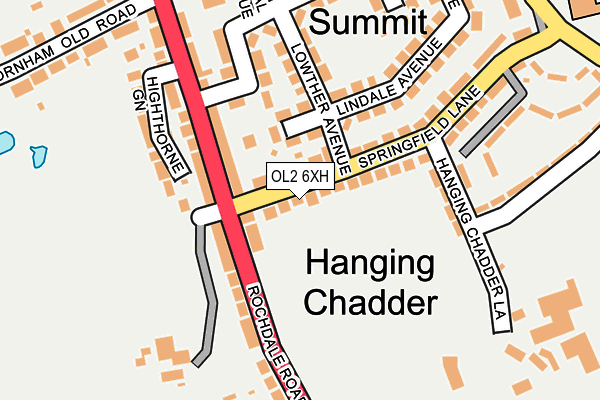 OL2 6XH map - OS OpenMap – Local (Ordnance Survey) OL2 6XH map - OS OpenMap – Local (Ordnance Survey)