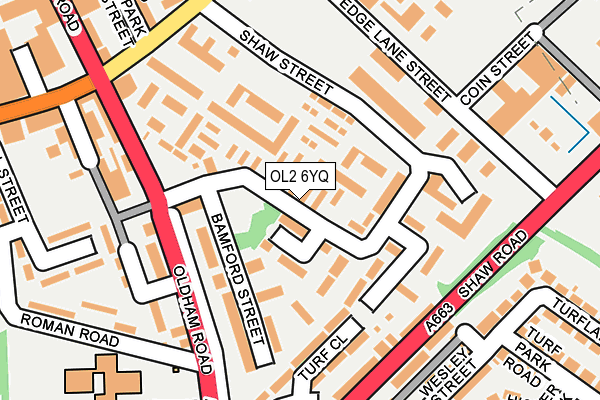 OL2 6YQ map - OS OpenMap – Local (Ordnance Survey) OL2 6YQ map - OS OpenMap – Local (Ordnance Survey)