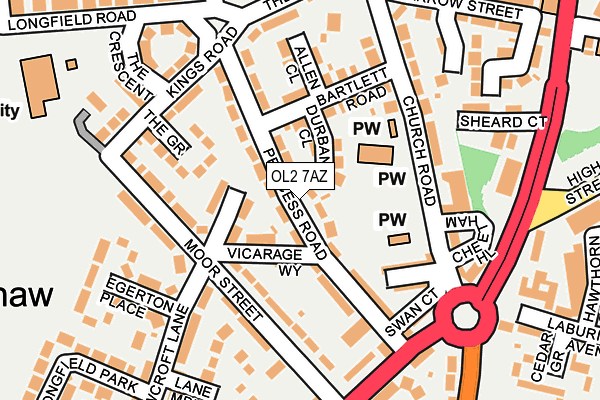 OL2 7AZ map - OS OpenMap – Local (Ordnance Survey) OL2 7AZ map - OS OpenMap – Local (Ordnance Survey)