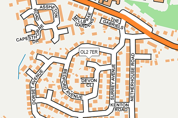 OL2 7ER map - OS OpenMap – Local (Ordnance Survey) OL2 7ER map - OS OpenMap – Local (Ordnance Survey)